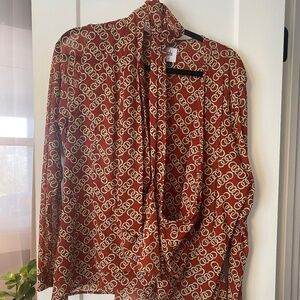 CAbi Stretchy Mesh Ringleader Wrap Top